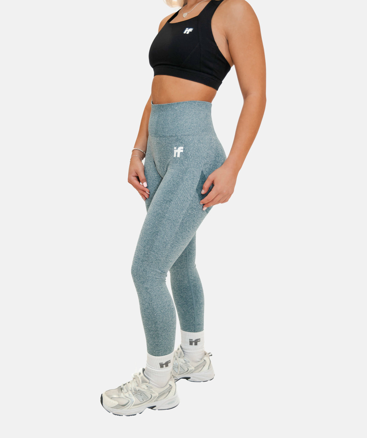 Blue gym leggings