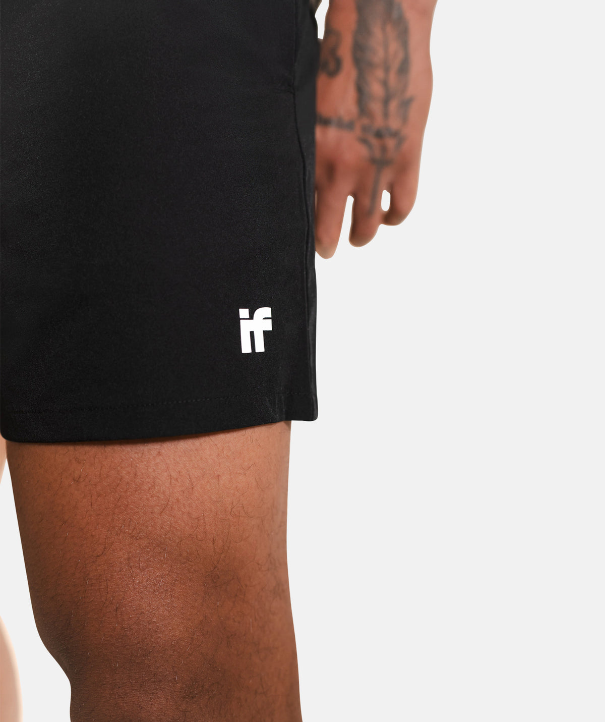 black shorts