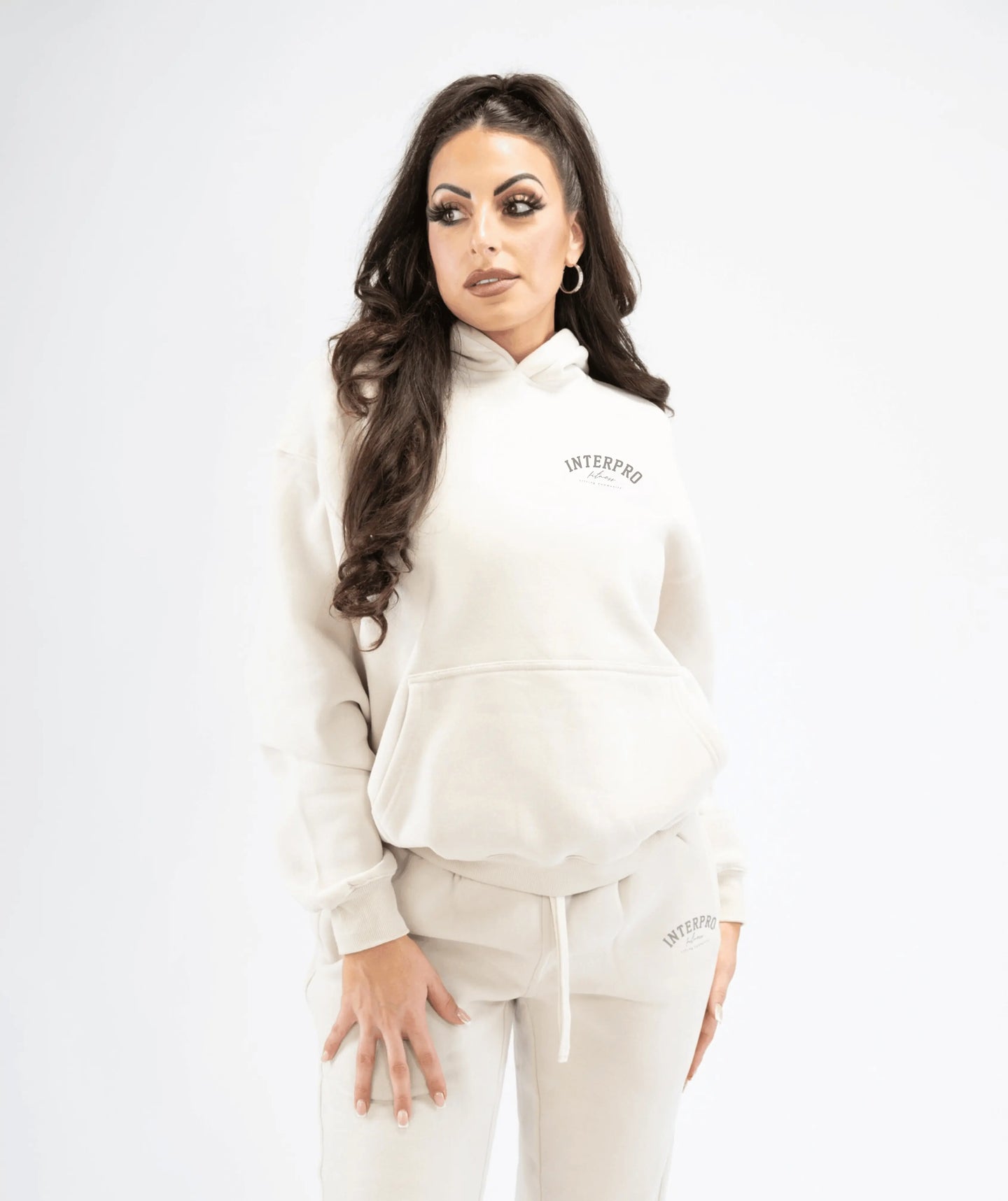 Women's Pullover Gym Hoodie - Creme