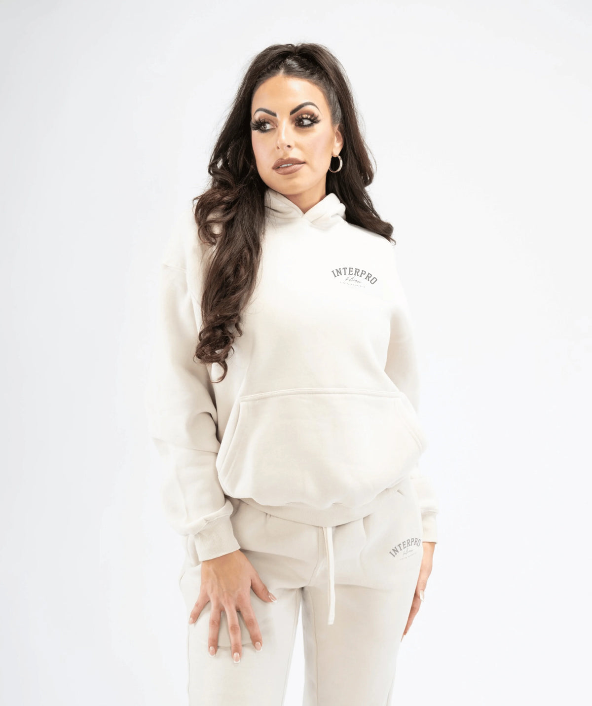 Women's Pullover Gym Hoodie - Creme