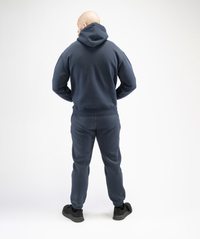 Rear outfit view highlighting the fit and design of Interpro Fitness Men’s Navy Blue Regular Fit Joggers.