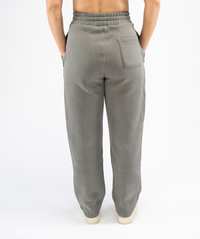 Womens grey straight leg Interpro Fitness joggers back view