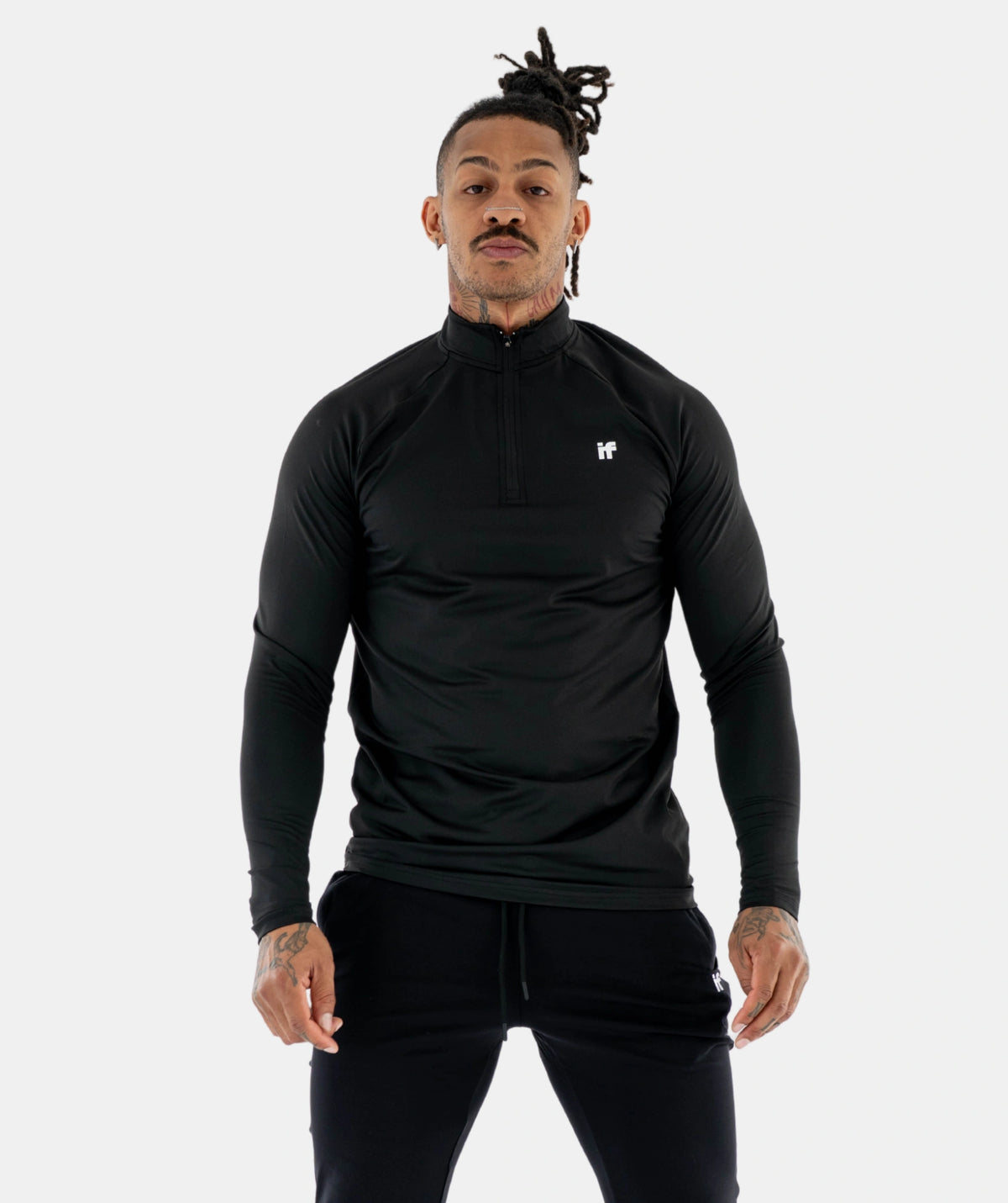 black long-sleeve athletic 