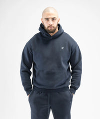 Mens Pull Over Hoodie - Navy Blue