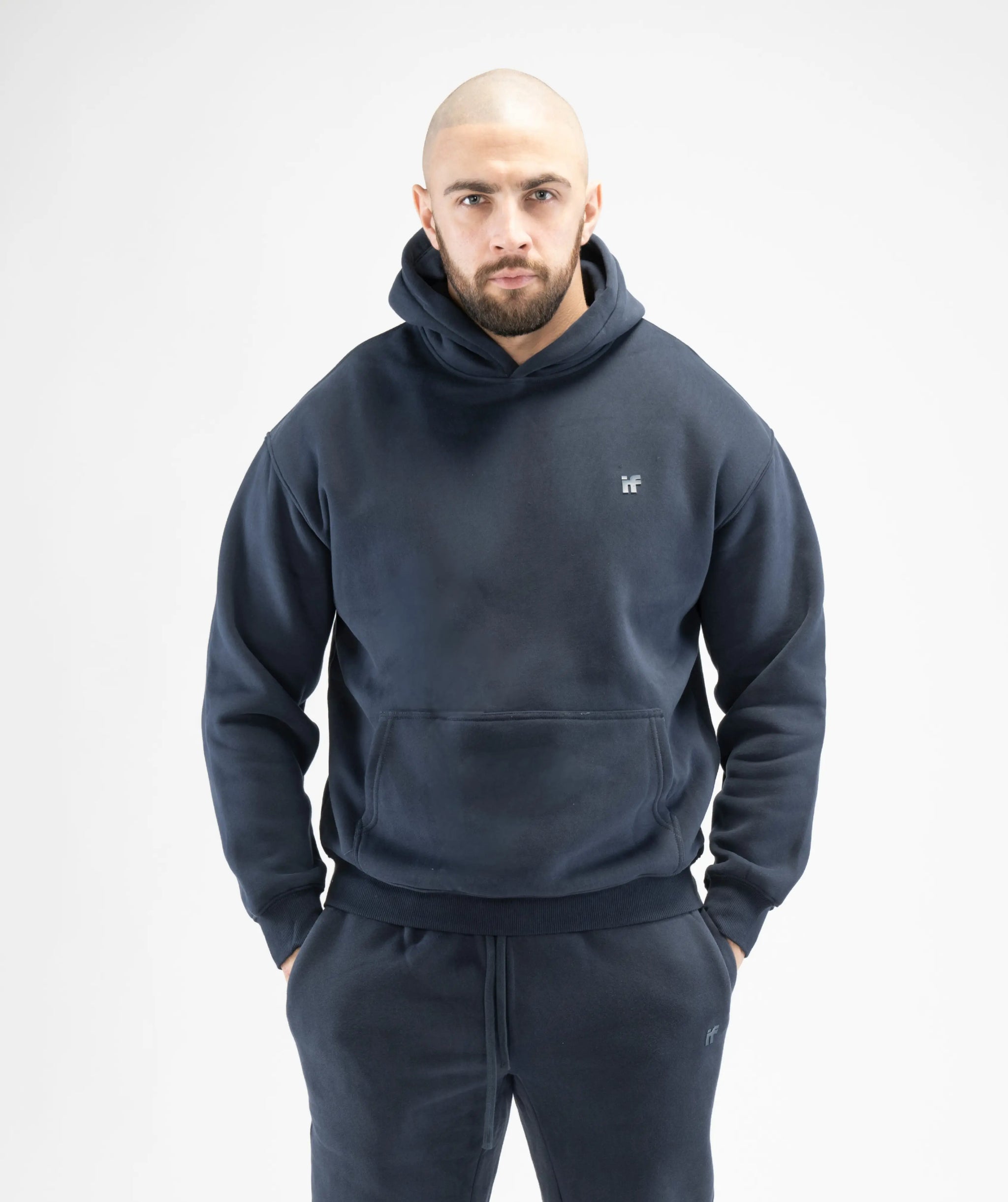 Mens Pull Over Hoodie - Navy Blue