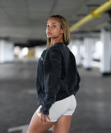 Pull oversize délavé à l'acide pour homme - Noir