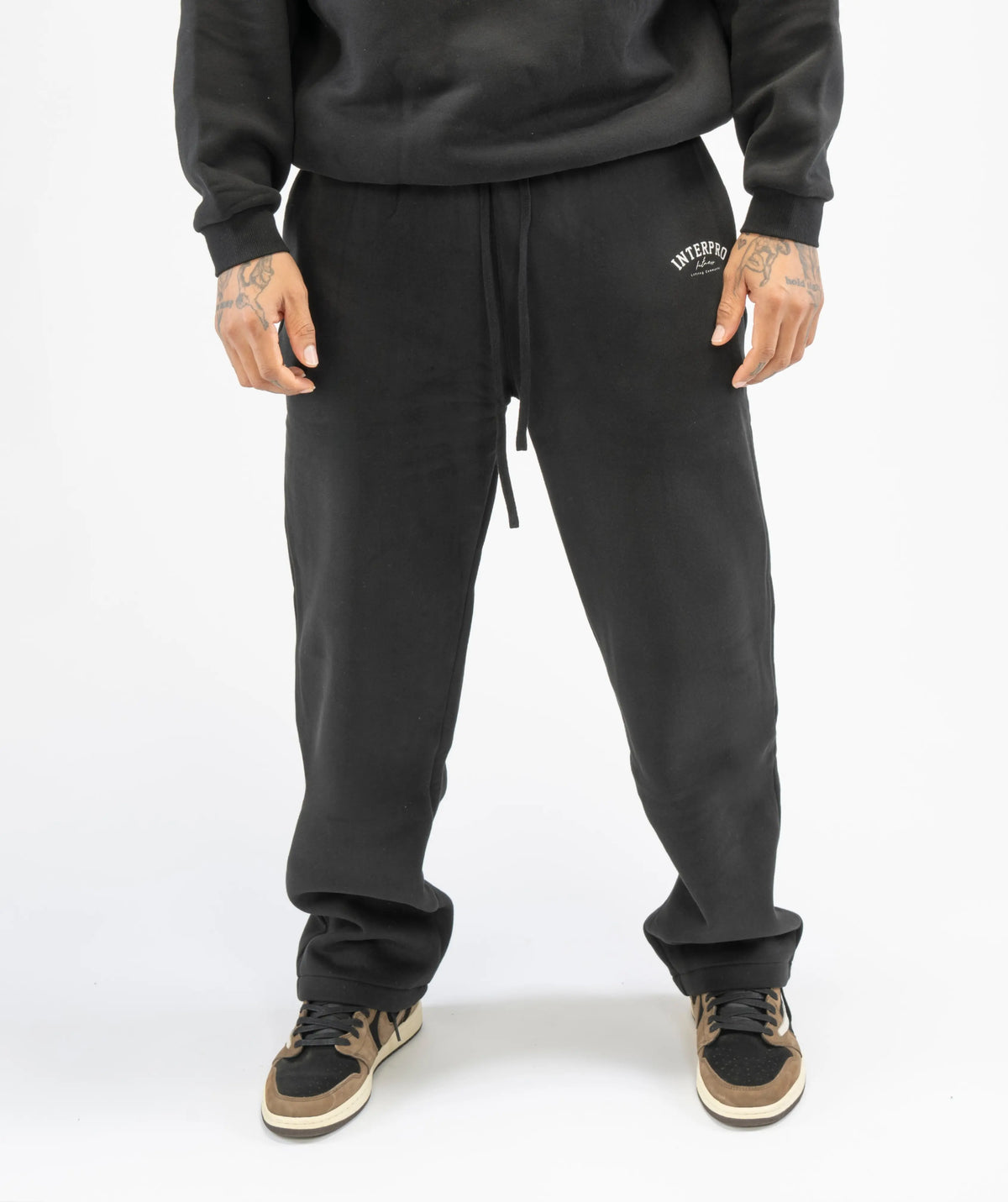 wearing black sweatpants 