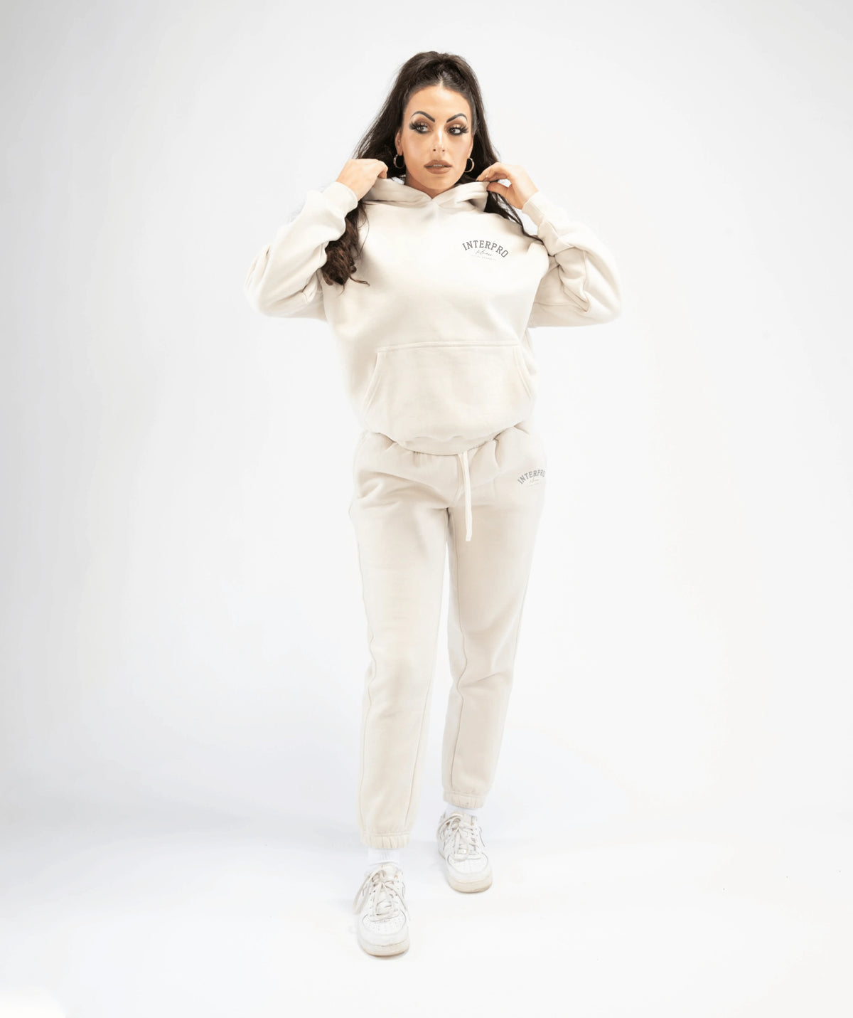 Women's Pullover Gym Hoodie - Creme