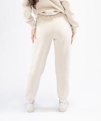 Womens cream Interpro Fitness joggers back view