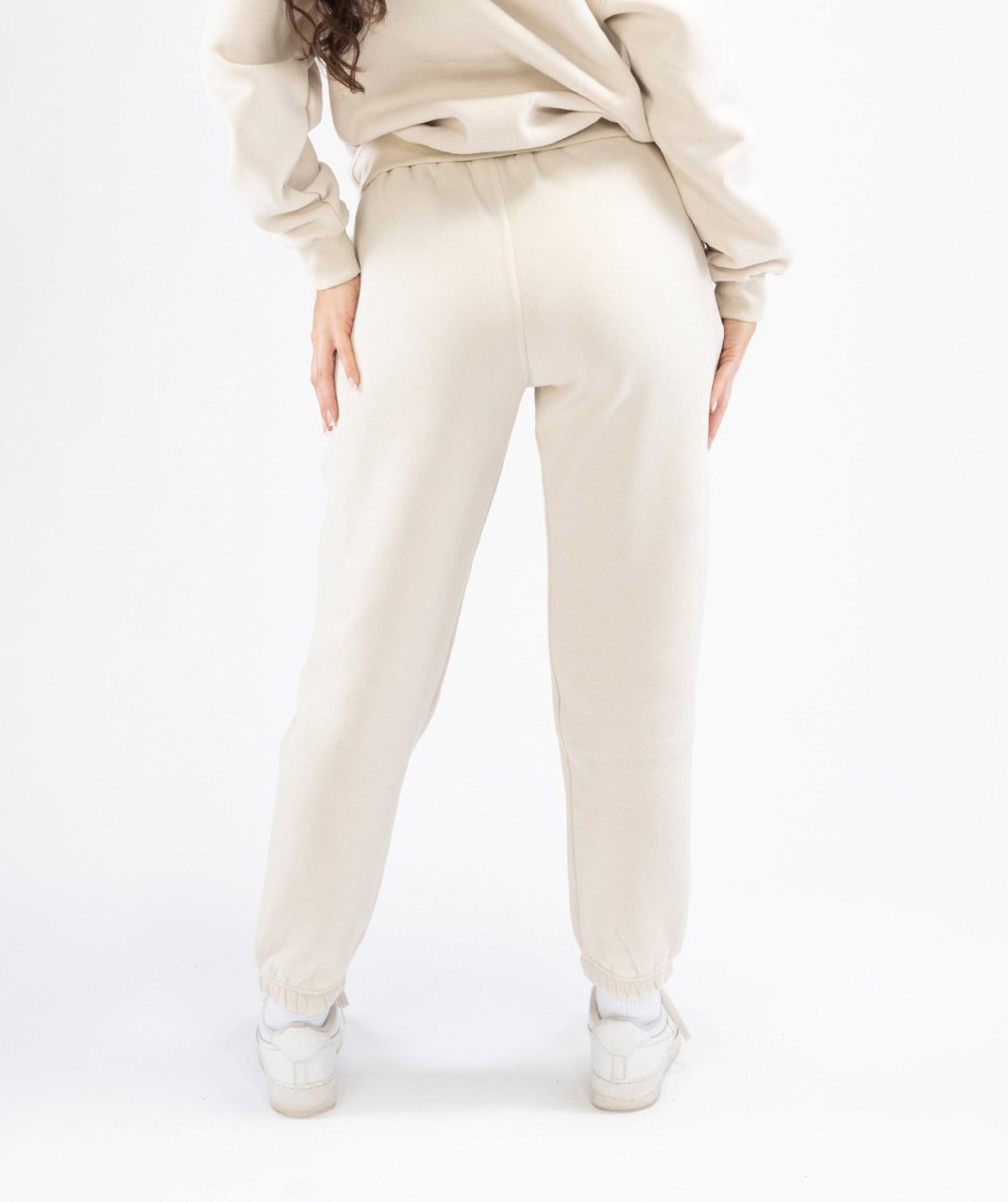 Womens cream Interpro Fitness joggers back view