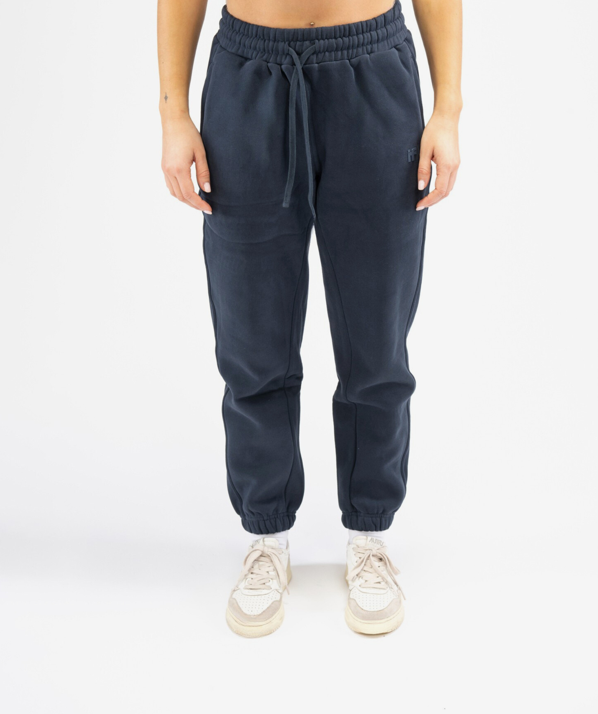 Interpro Fitness womens navy joggers straight-on front angle