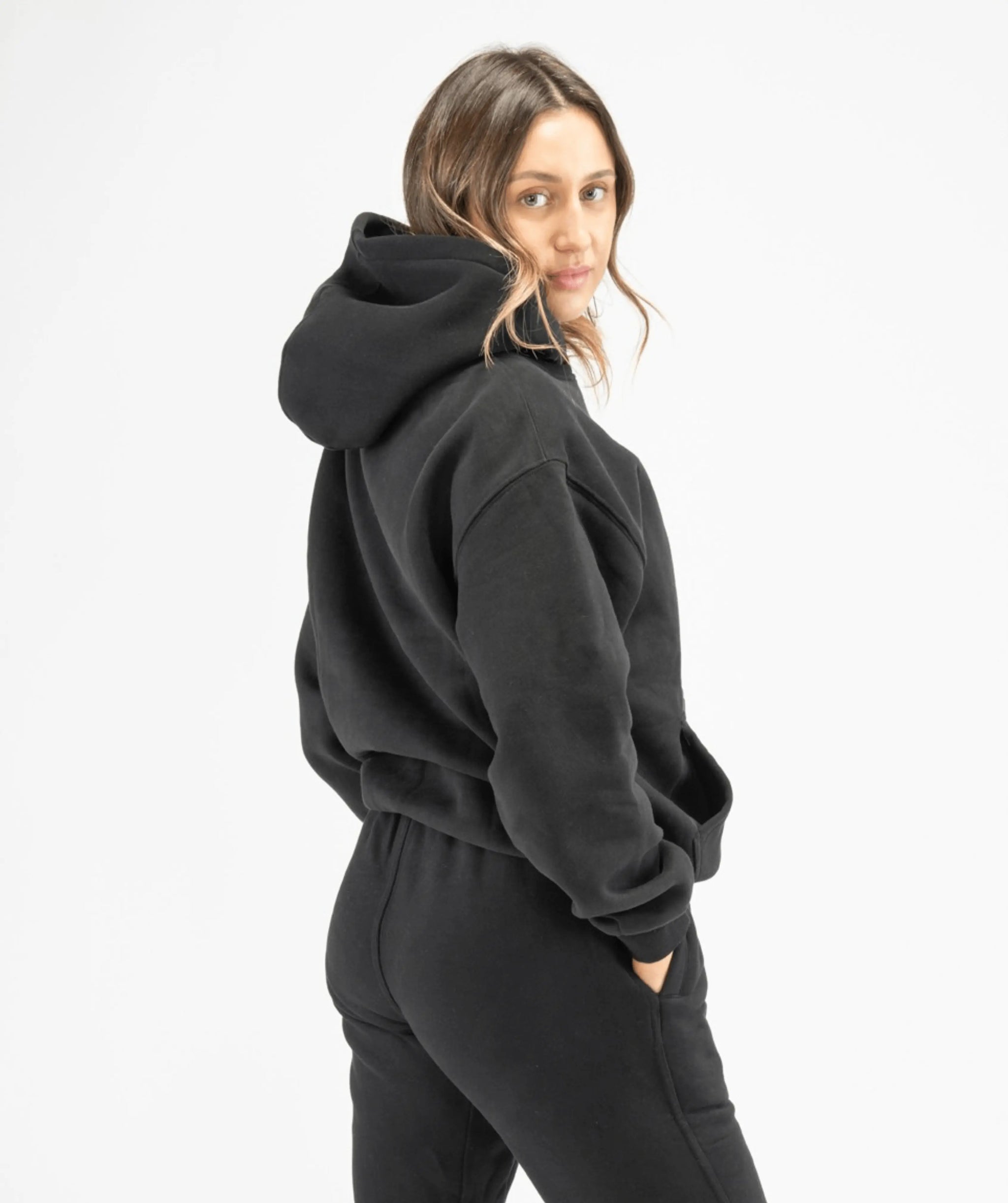 Women's Pullover Gym Hoodie -Black