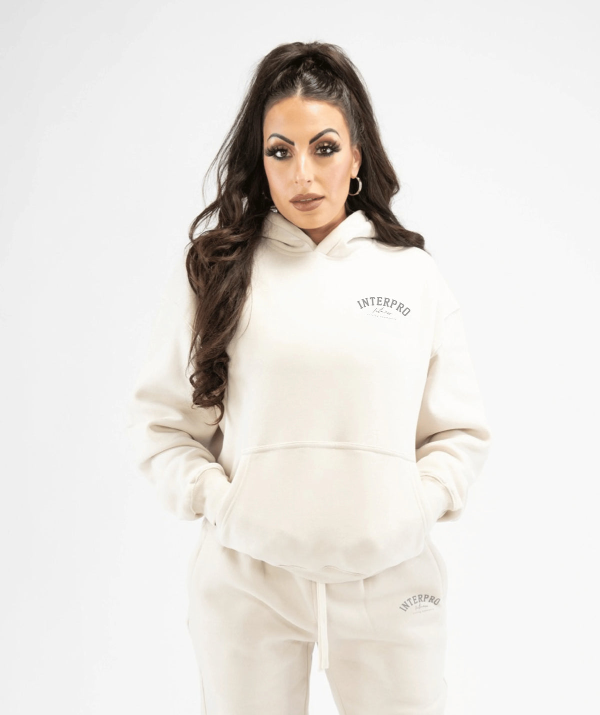 Women's Pullover Gym Hoodie - Creme