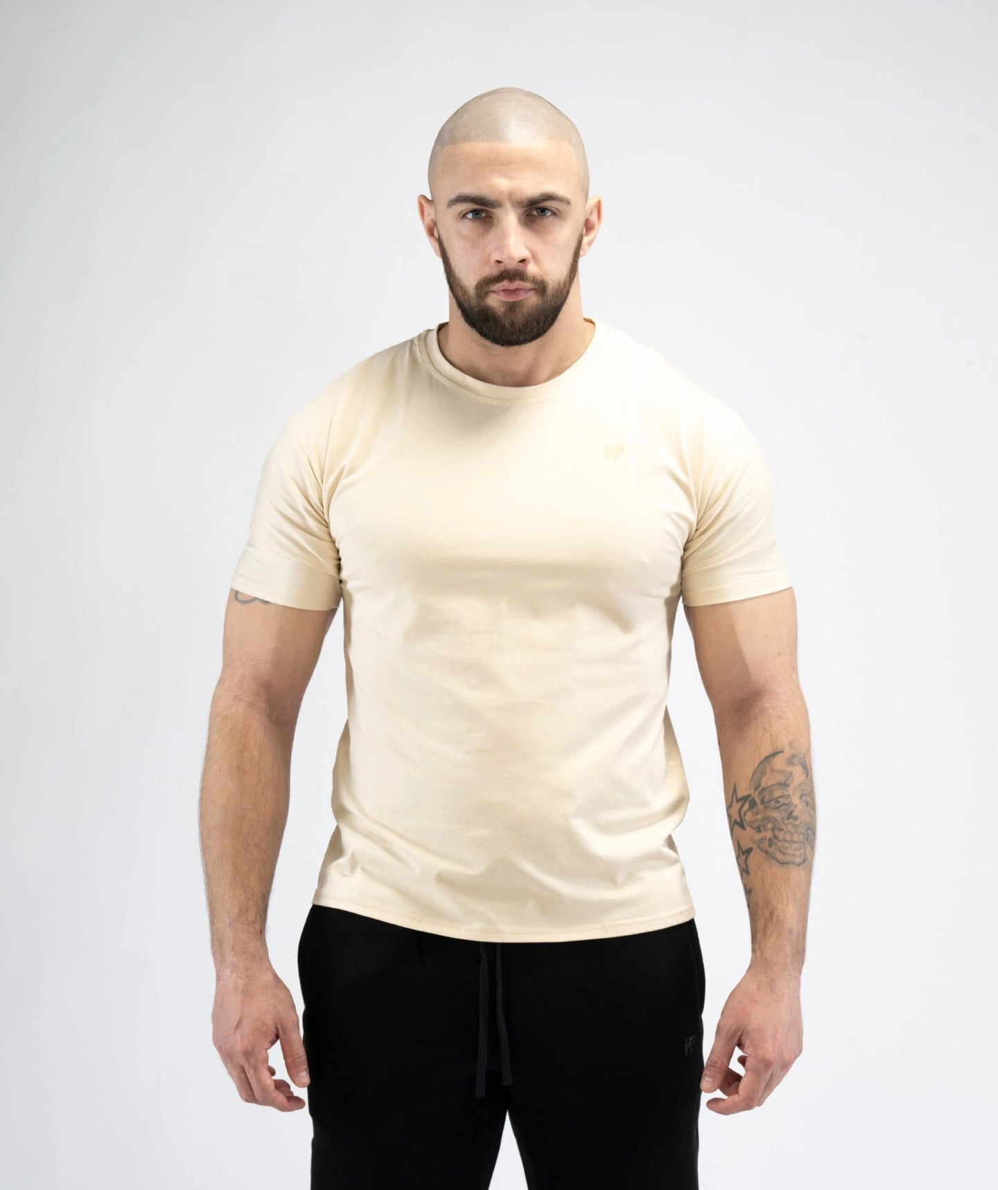 Men's Muscle Fit Gym Tee - Beige
