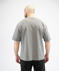 Rear view of Men’s Grey Oversized Gym T-Shirt from Interpro Fitness, clean back design.