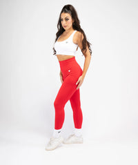 Womens Sculpting Leggings - Red