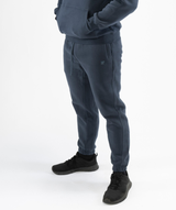 Side profile of Interpro Fitness Men’s Navy Blue Regular Fit Joggers highlighting straight-leg athletic fit.