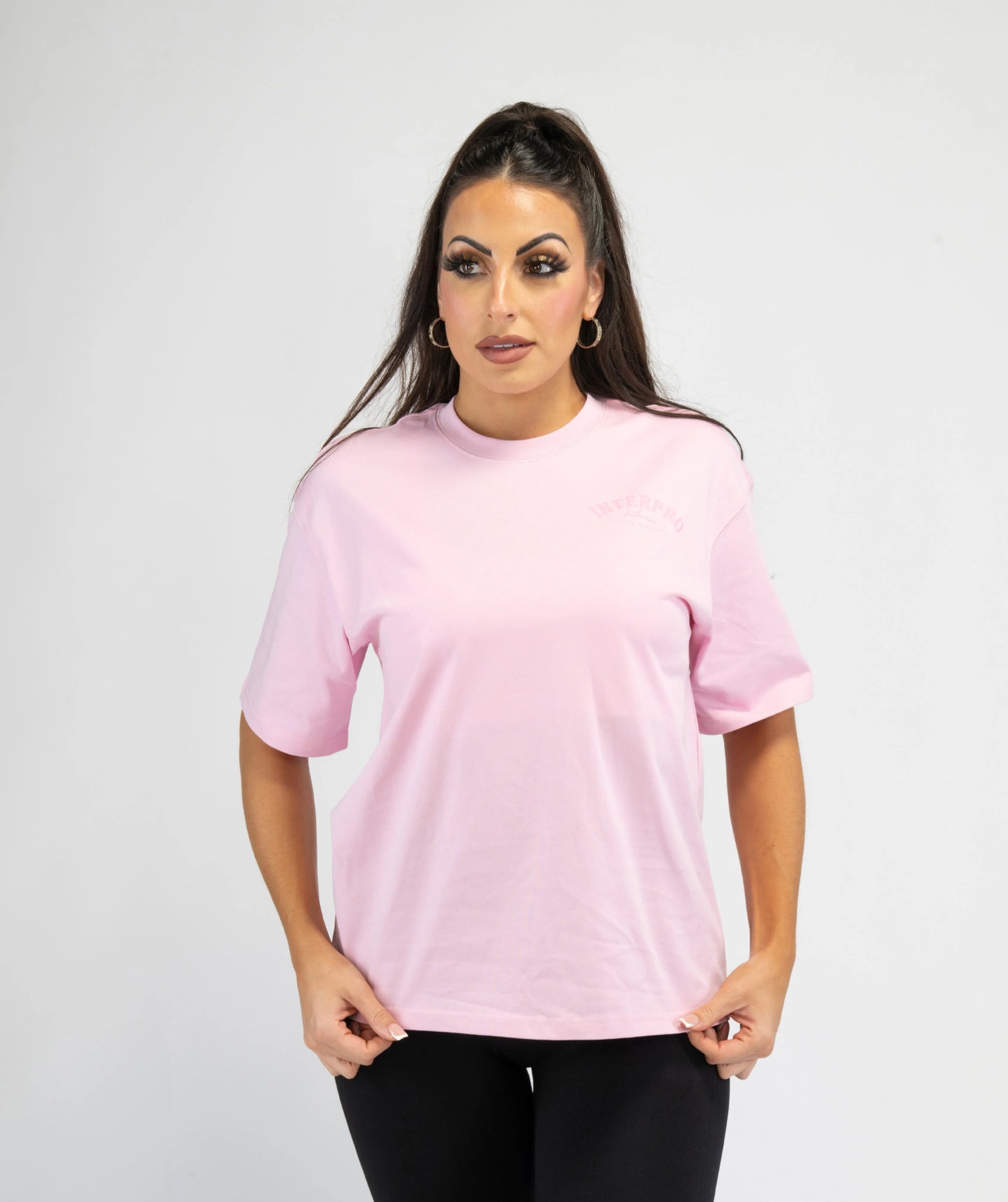 Women's Oversized Gym T Shirt - Soft Pink
