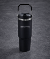interpro fitness black insulated metal flask front view