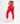 Side angle of red sculpting leggings highlighting leg-shaping panels and sleek silhouette