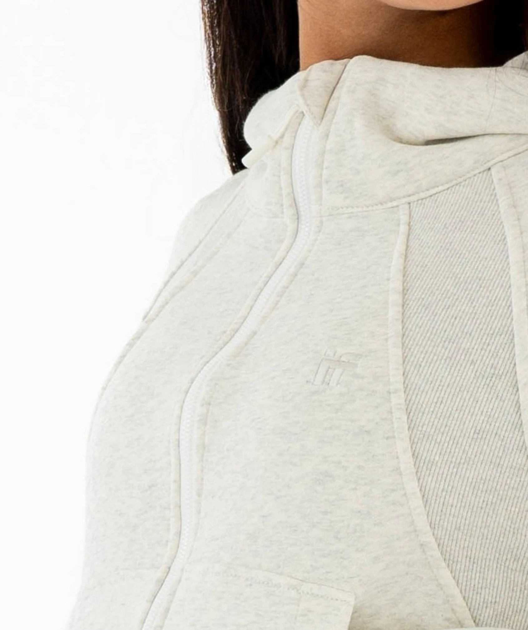 Damen-Kapuzenpullover mit Reißverschluss - Grau