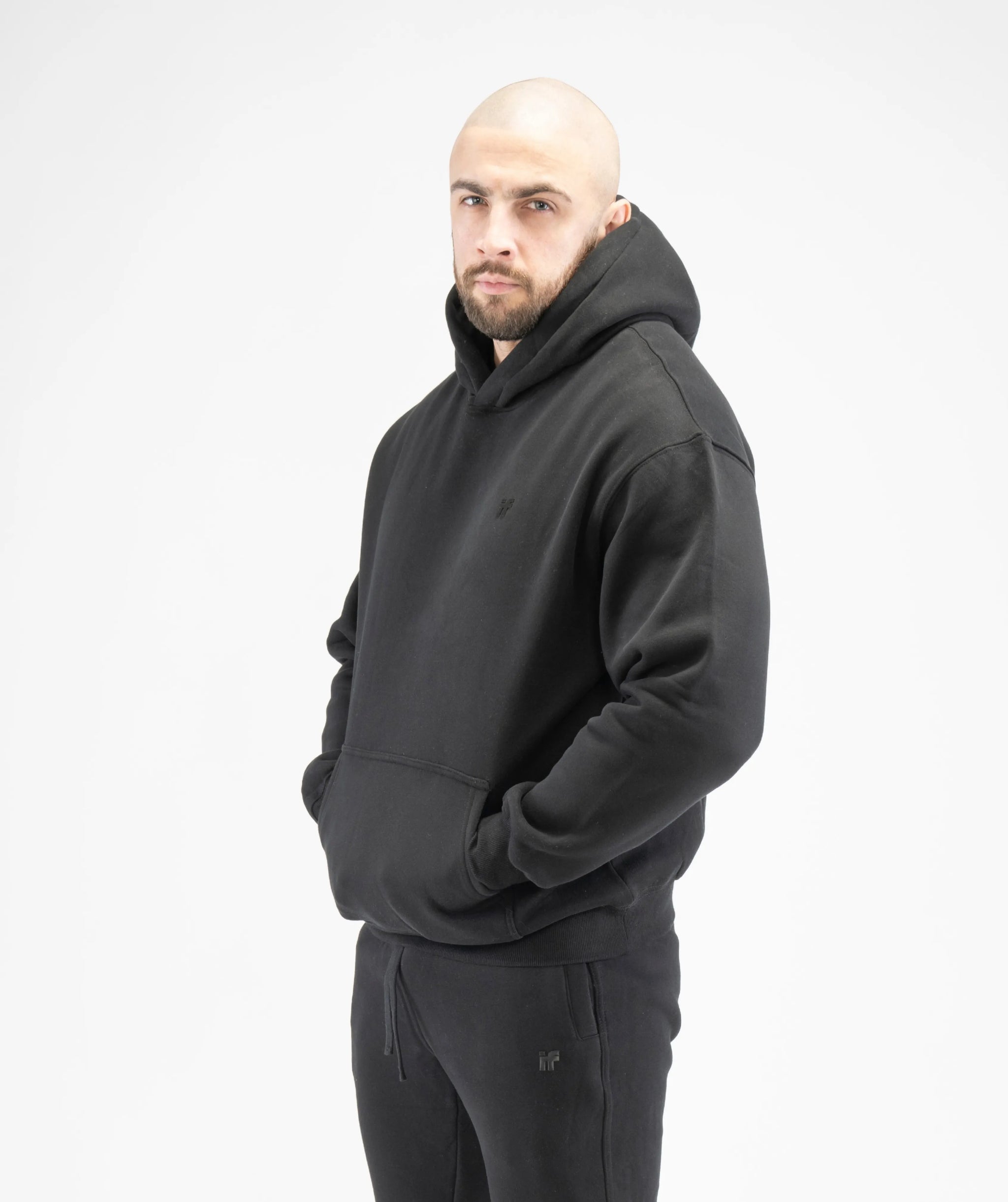Men's Pull Over Hoodie - Black