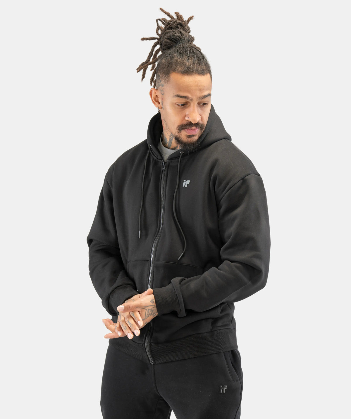 Mens ZipUp Black Hoodie