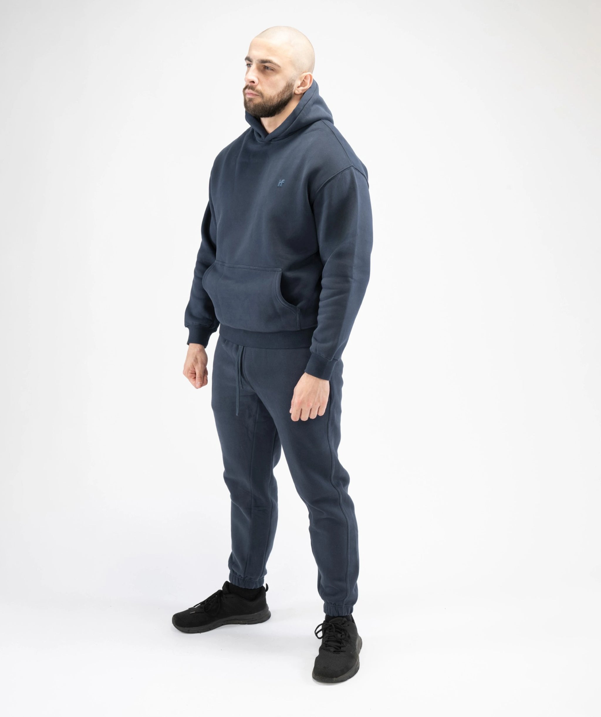 Mens Pull Over Hoodie - Navy Blue