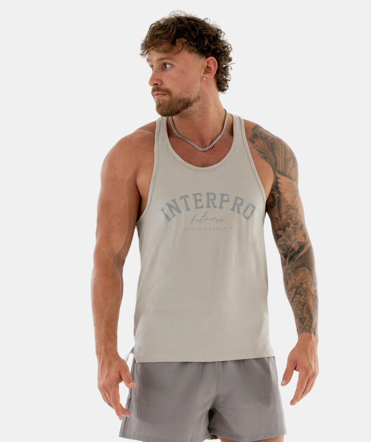 Man gray tank top 