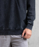Men's Oversized Acid Wash Sweater - Black