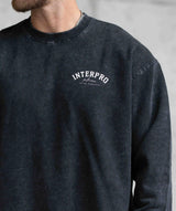 Men's Oversized Acid Wash Sweater - Black