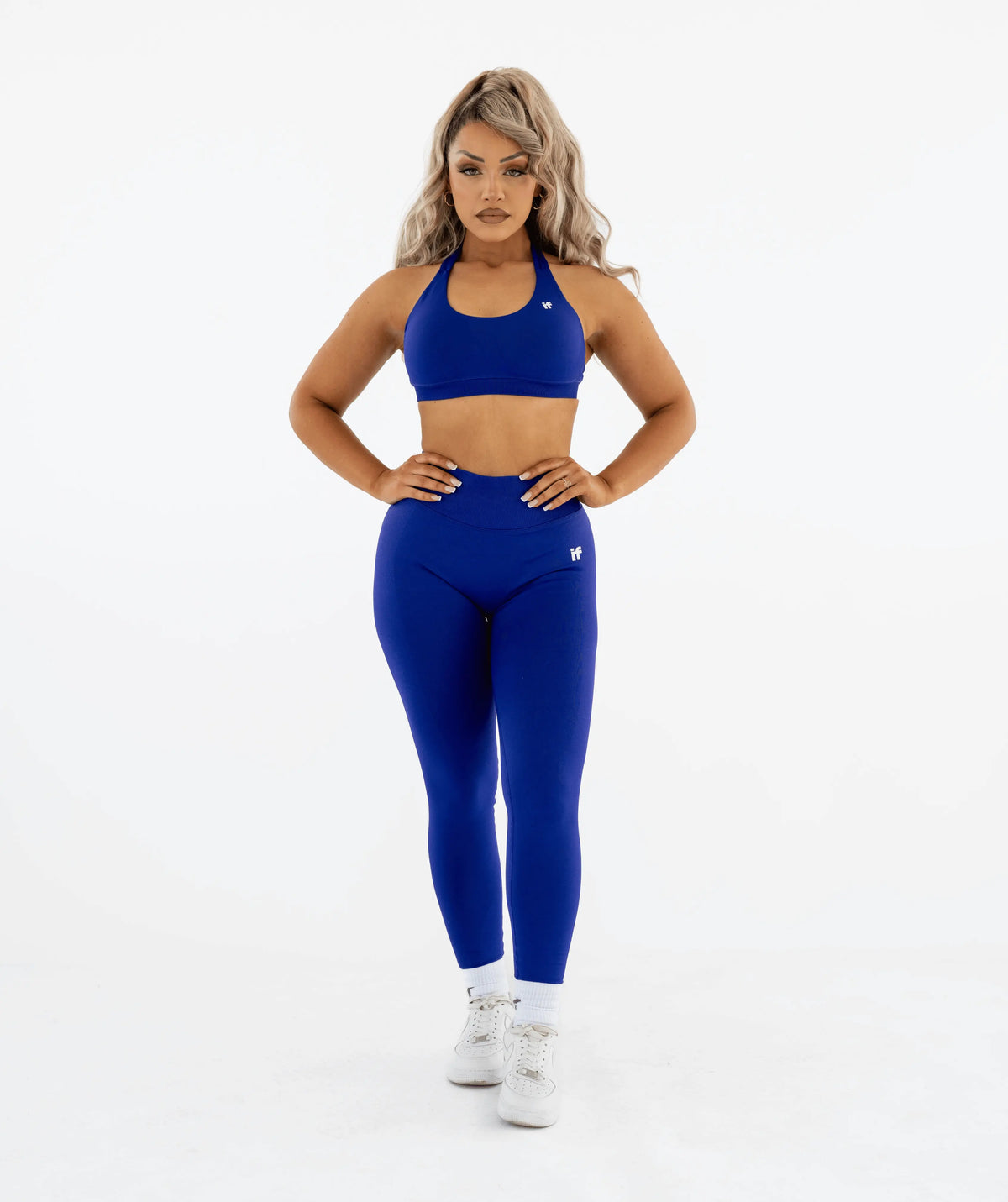 blue athletic outfit 