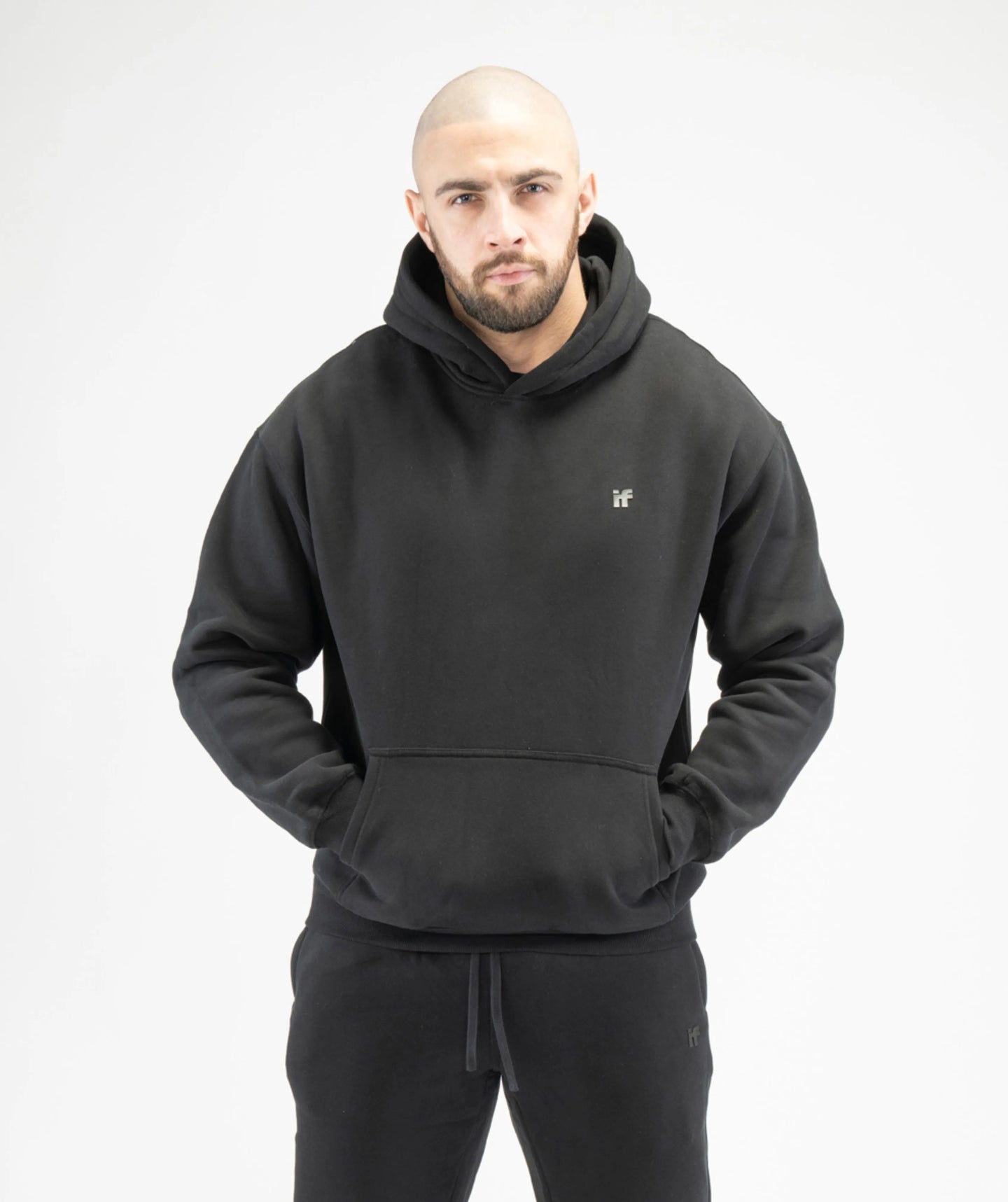 Men's Pull Over Hoodie - Black