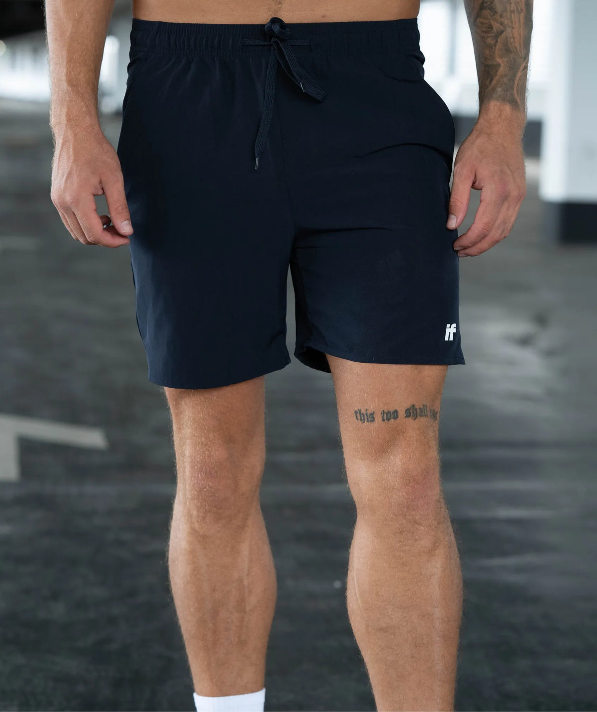black shorts