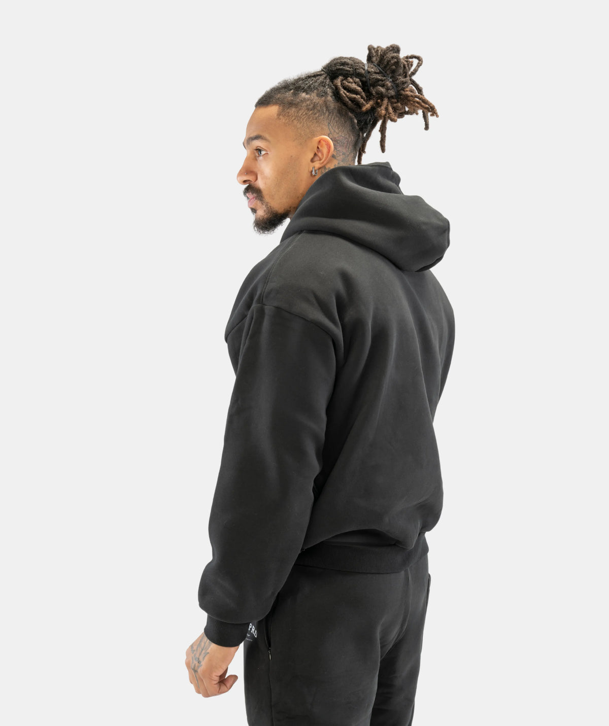 Interpro Mens Black Oversized Hoodie