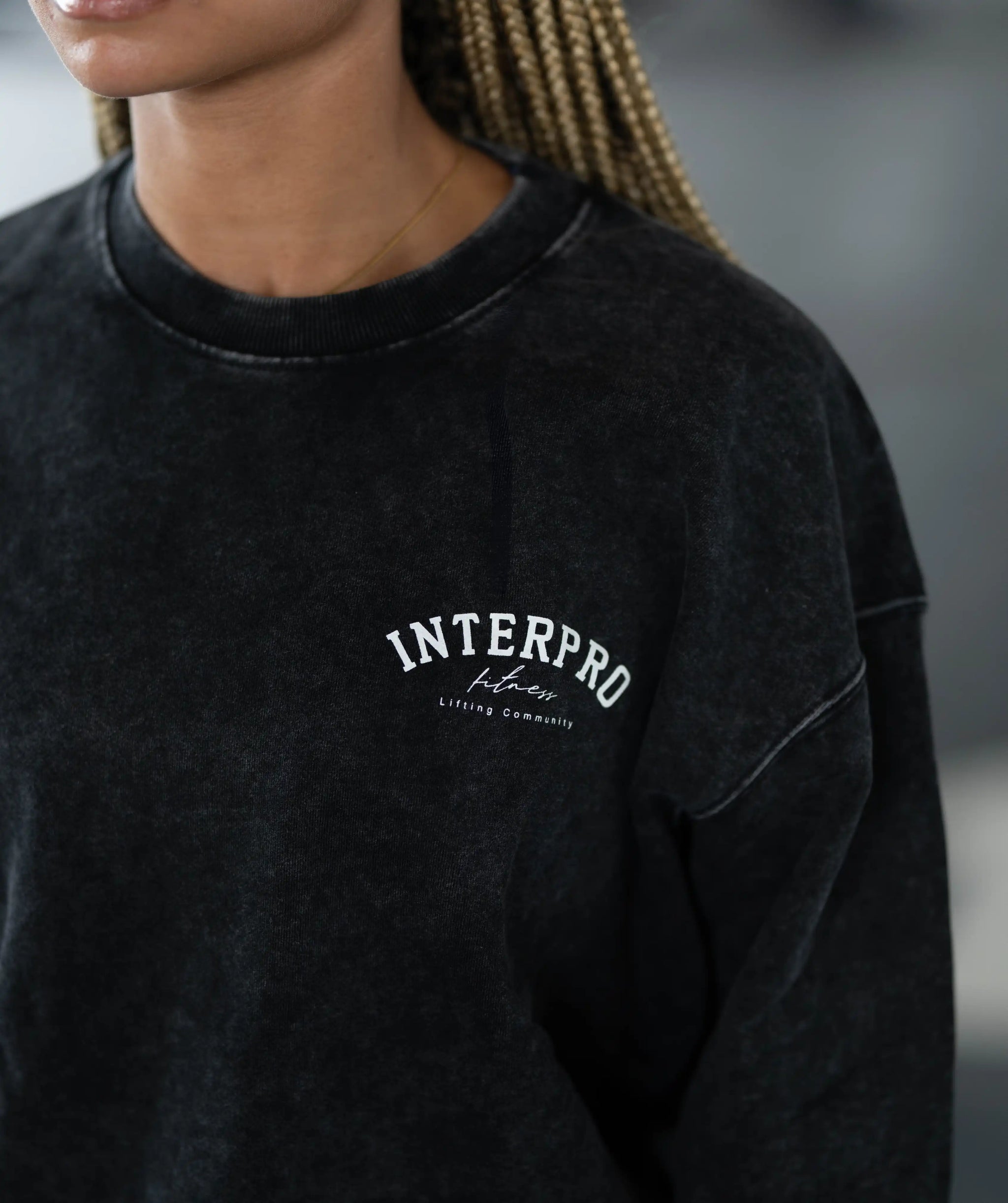 Pull oversize délavé à l'acide pour homme - Noir